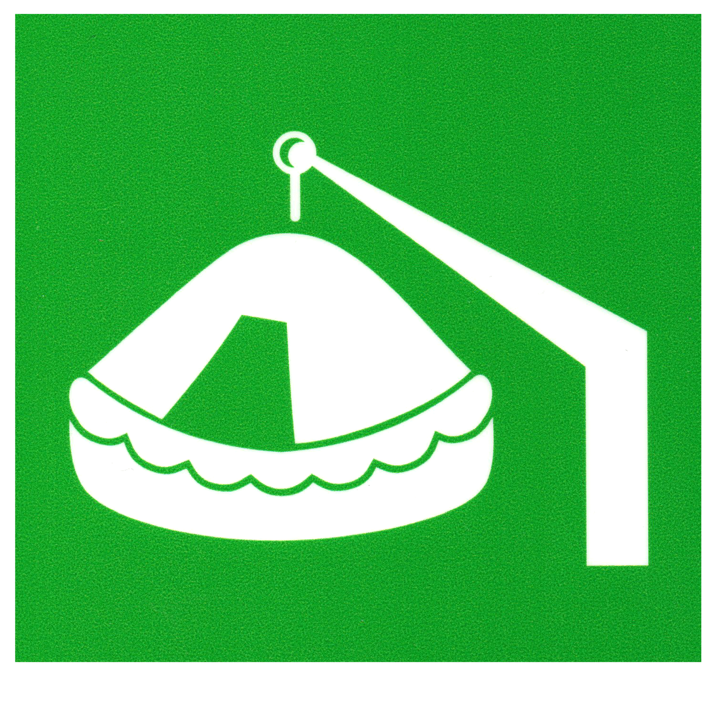Davit-sjøsatt redningsflåte – IMO-skilt – 15 × 15 cm
