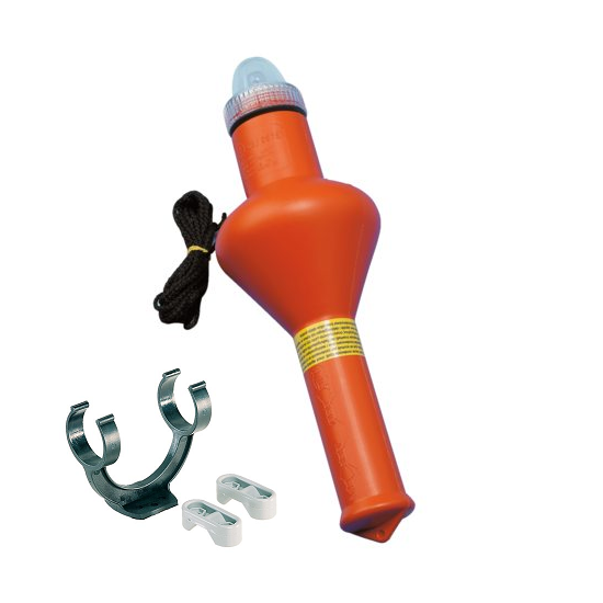 Hesteskobøye med lys og holder – oransje