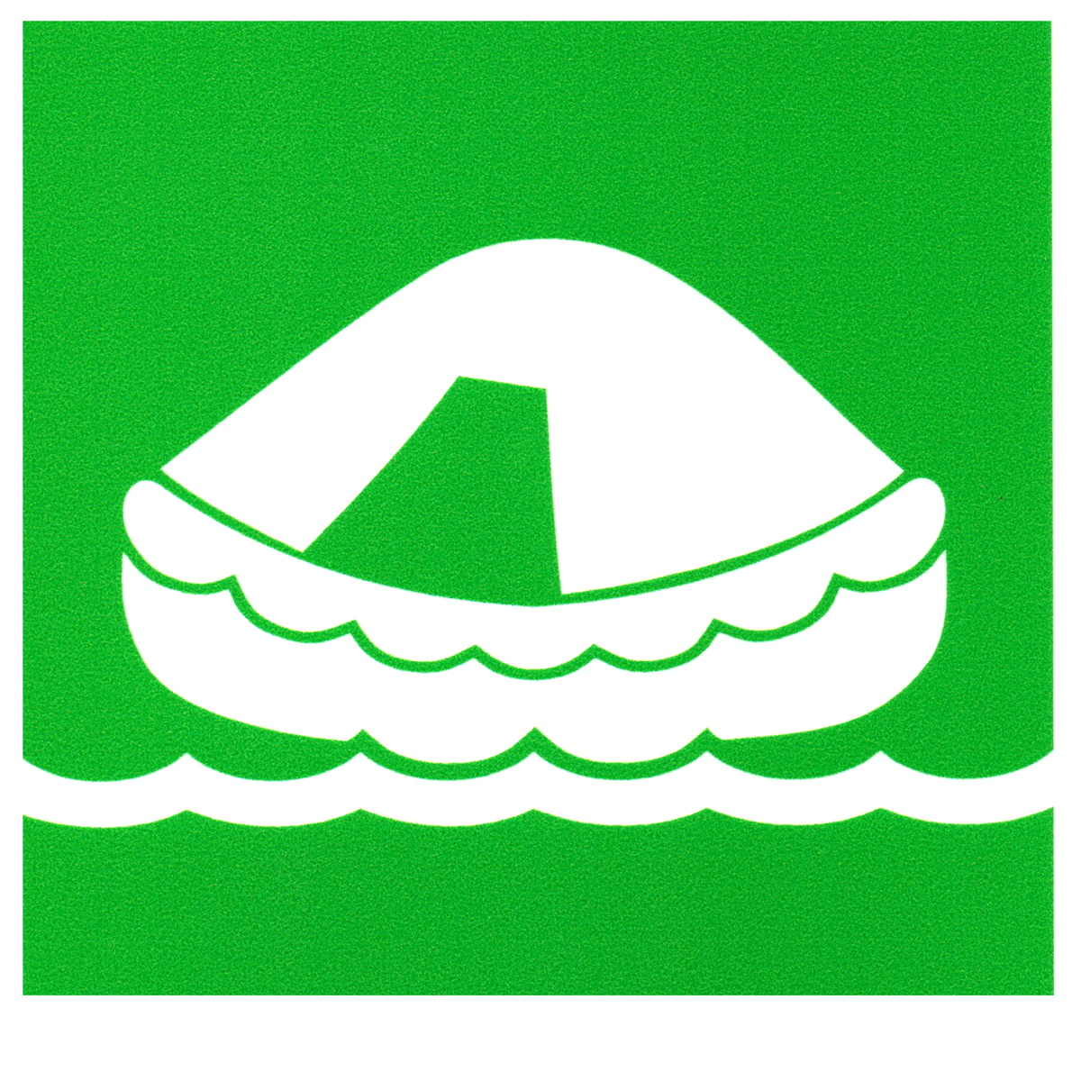 Redningsflåte – IMO-skilt – 15 × 15 cm