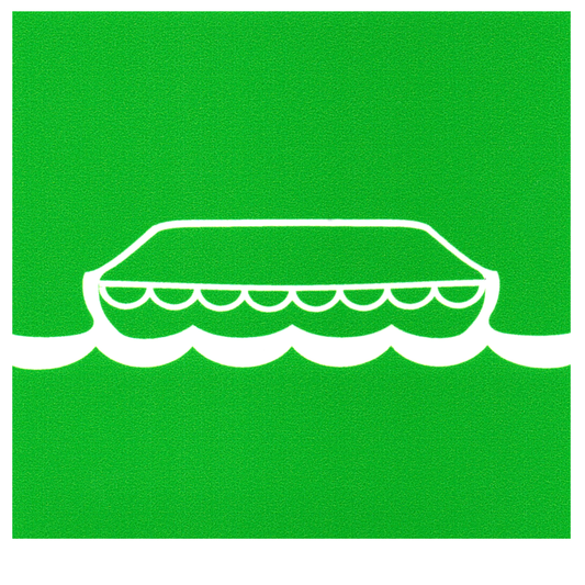 Redningsbåt – IMO-skilt – 15 × 15 cm